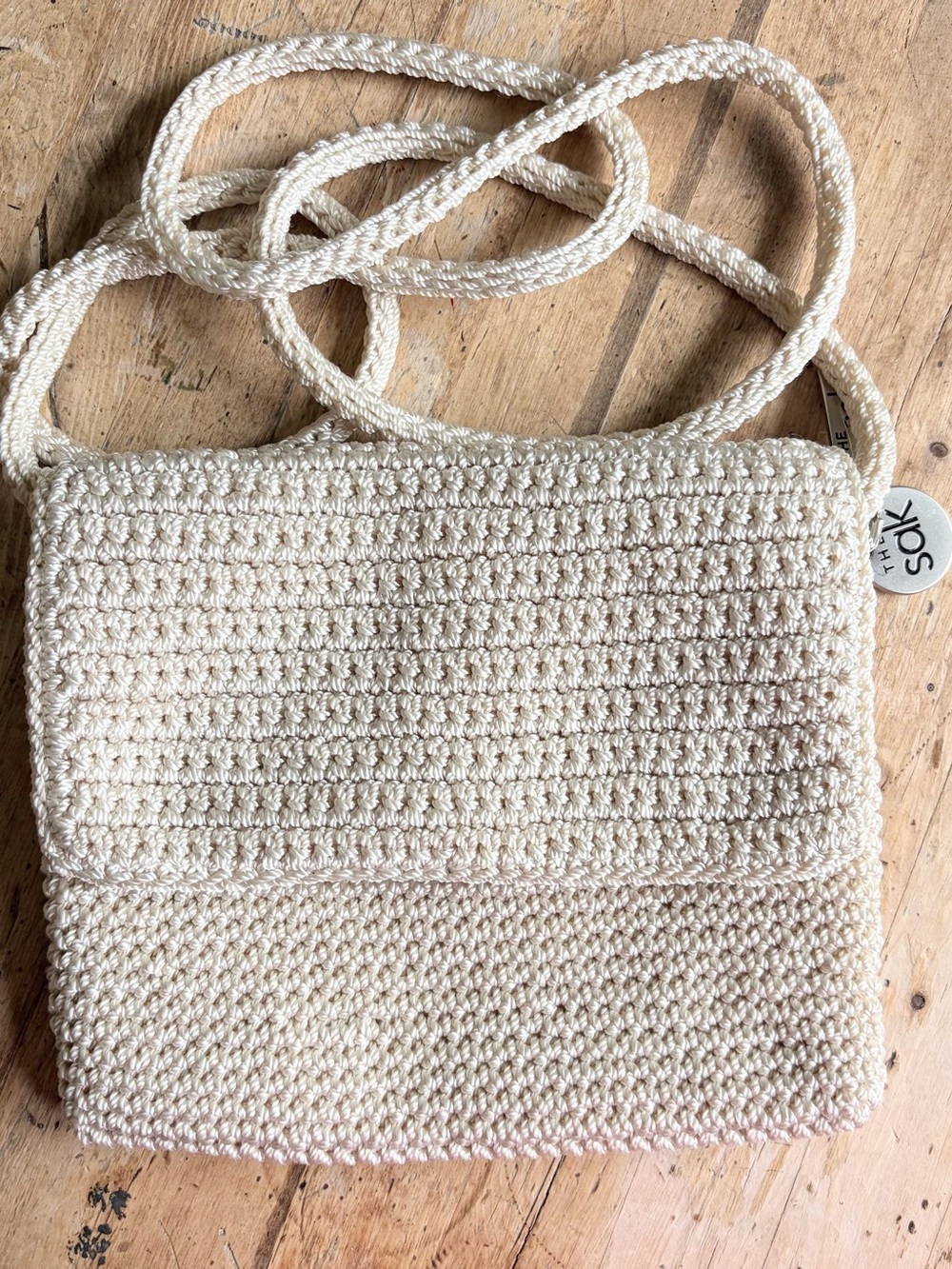The Sak Cream Crochet Crossbody Bag